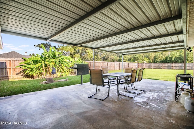 view of patio with area for grilling