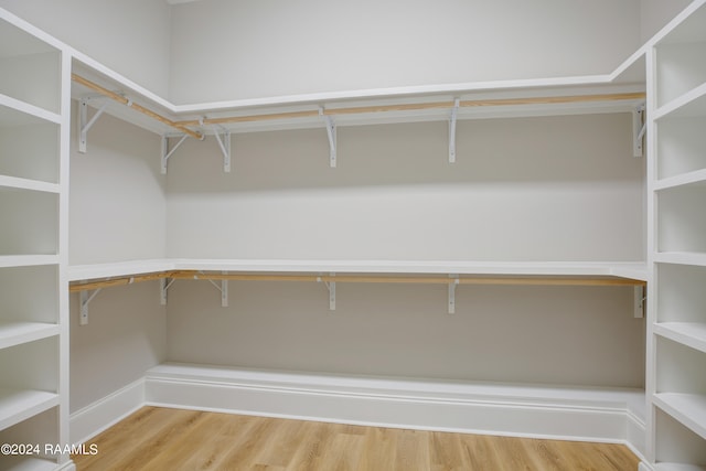 spacious closet featuring hardwood / wood-style flooring