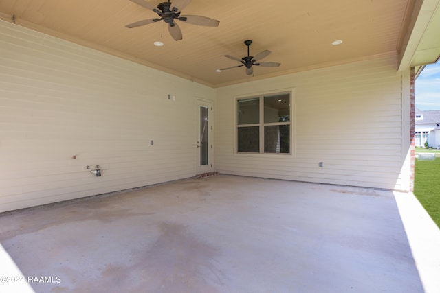 view of patio / terrace featuring ceiling fan