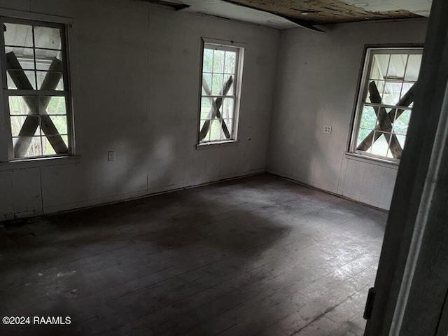 spare room featuring hardwood / wood-style floors