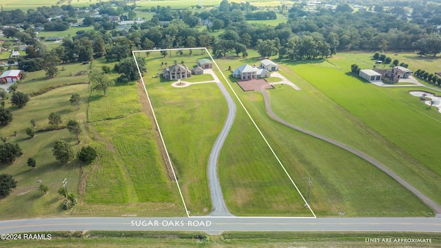 aerial view featuring a rural view