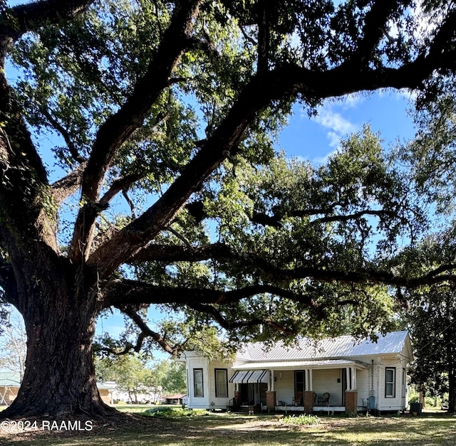 ranch-style house featuring covered porch