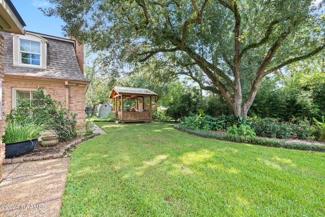 view of yard featuring a gazebo