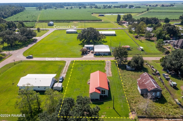 aerial view with a rural view