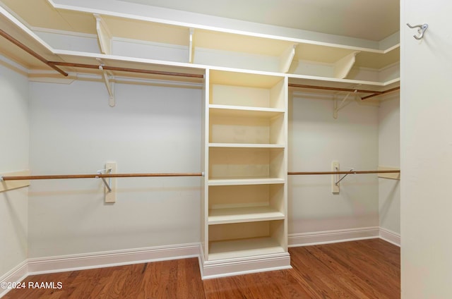 spacious closet with hardwood / wood-style floors