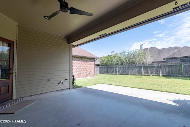 view of patio / terrace with ceiling fan