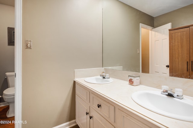 bathroom with vanity and toilet