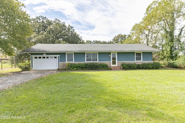 14311 William Rd, Kaplan, LA 70548 - ranch-style home featuring dirt driveway, a front lawn, and a garage