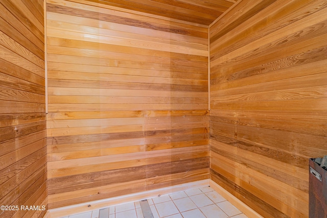 2862 S Union St, Opelousas, LA 70570 - sauna with wooden walls and tile patterned flooring