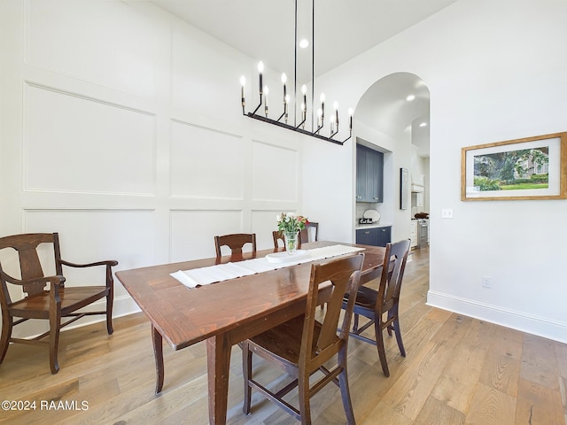 dining room featuring light hardwood / wood-style floors