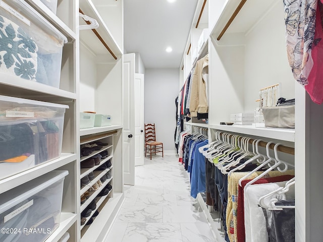 view of walk in closet