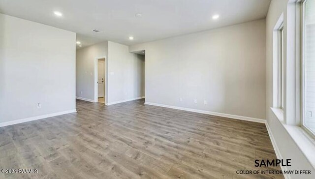 empty room featuring light wood-type flooring