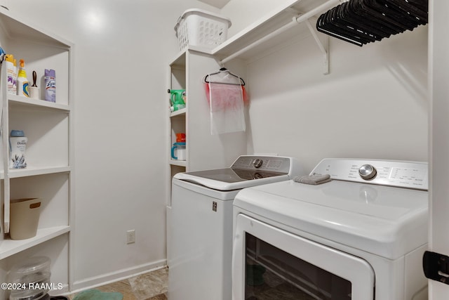 laundry area featuring washer and dryer