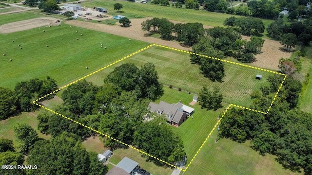 bird's eye view featuring a rural view