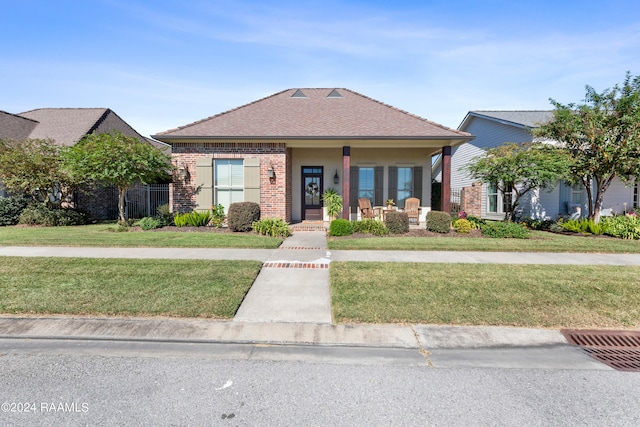 view of front of house featuring a front yard