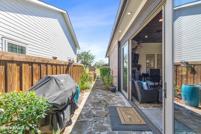 view of patio featuring area for grilling