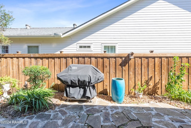 view of patio featuring area for grilling