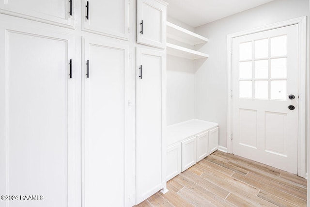 mudroom featuring light hardwood / wood-style flooring