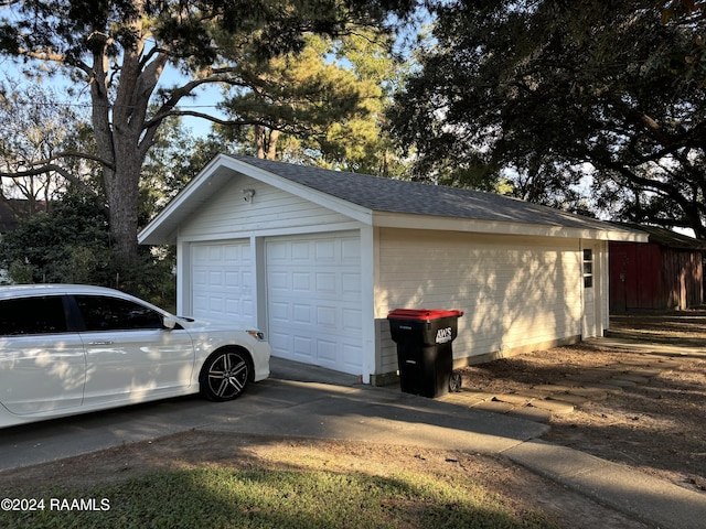 view of garage