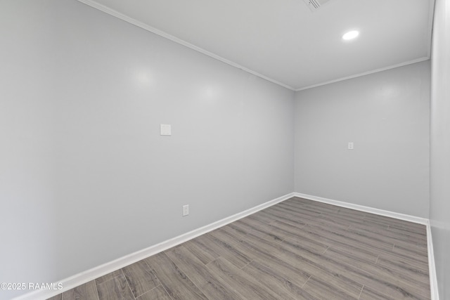 406 Orange Grove Ave, New Iberia, LA 70560 - empty room featuring crown molding, wood finished floors, baseboards, and recessed lighting