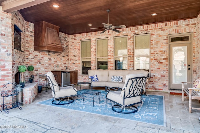 view of patio / terrace featuring outdoor lounge area and ceiling fan