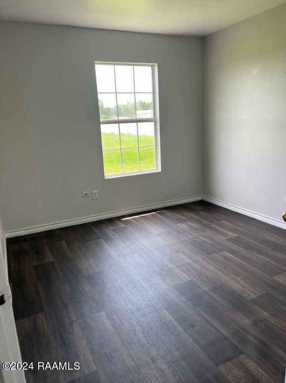 spare room with dark wood-type flooring