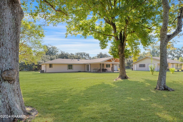 exterior space with a yard