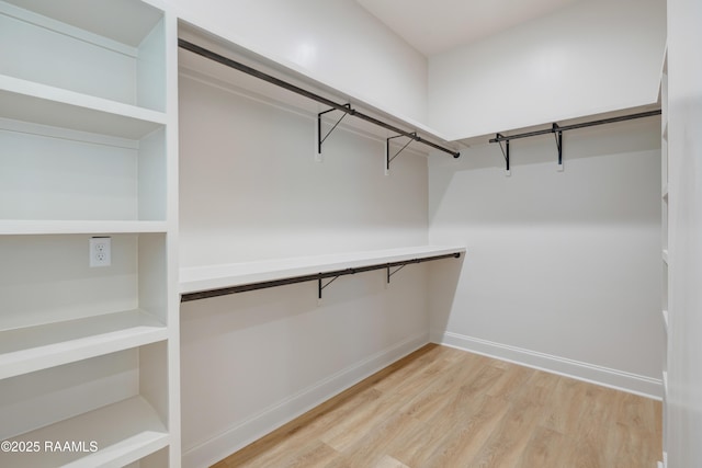 walk in closet featuring light wood-style flooring