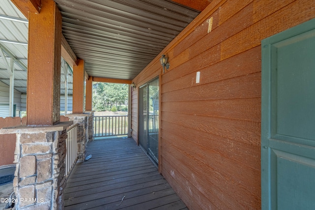 deck featuring a porch