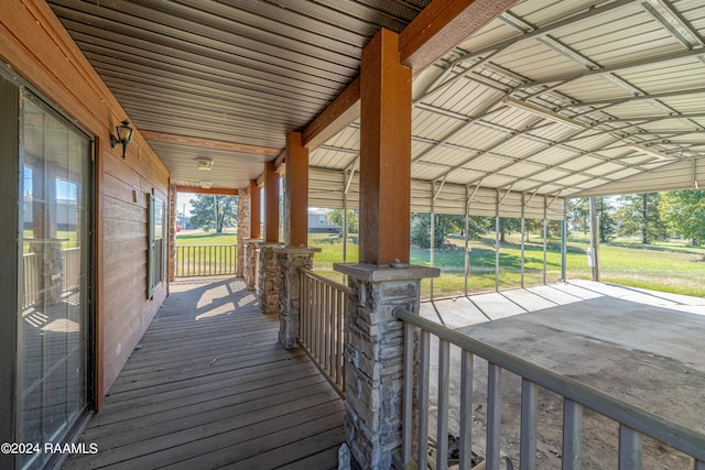 deck featuring a porch