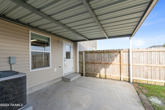 view of patio featuring cooling unit