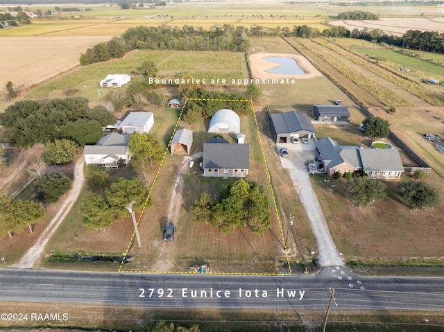 aerial view featuring a rural view