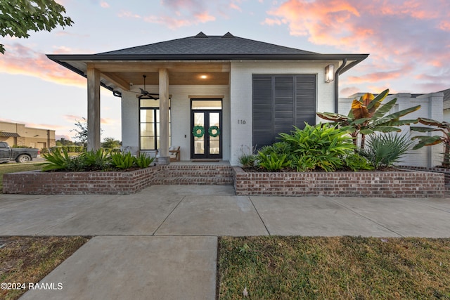 exterior space featuring french doors