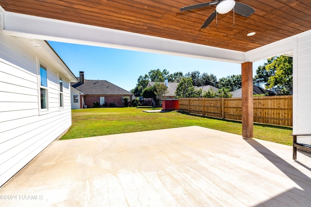 view of patio / terrace with ceiling fan