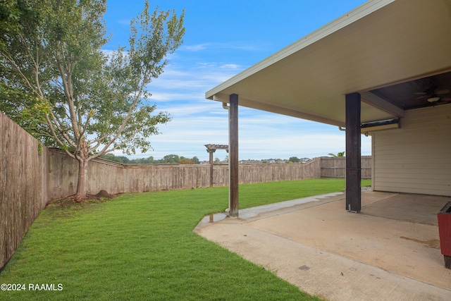 view of yard with a patio area