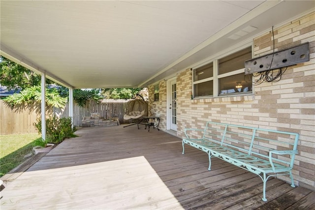 wooden terrace with fence