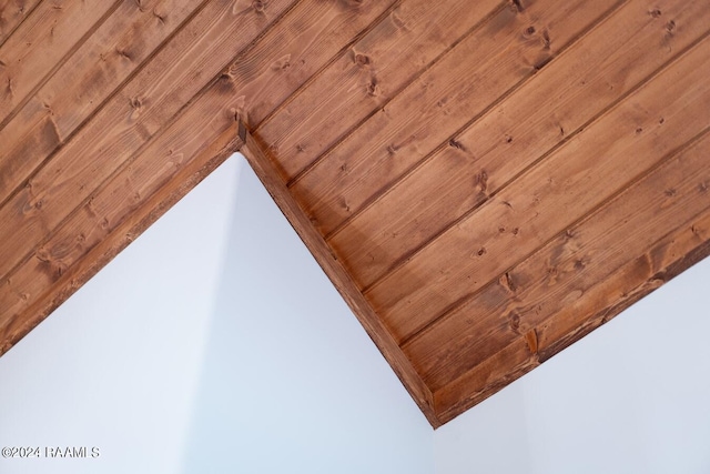 room details featuring wood walls