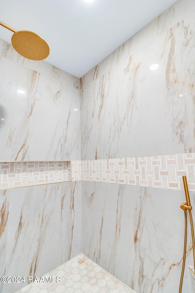 bathroom featuring walk in shower