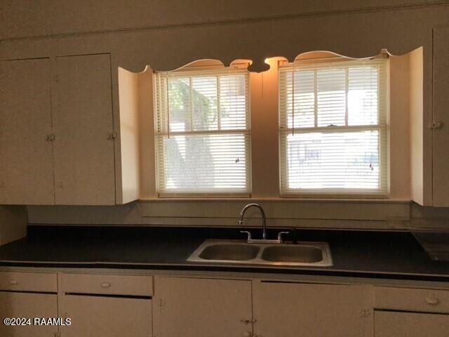 kitchen with white cabinets and sink