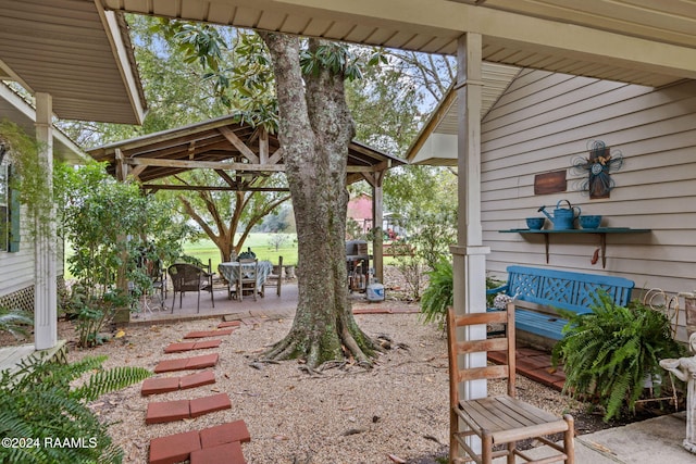 view of patio / terrace featuring a gazebo