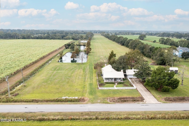 aerial view with a rural view