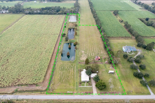 drone / aerial view with a rural view