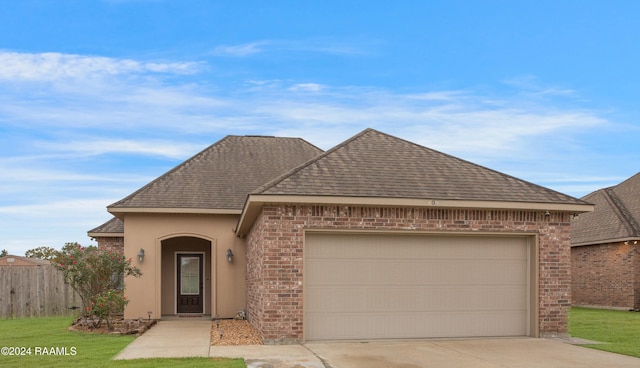 405 Ouachita Dr, Lafayette, LA 70506 - french provincial home with brick siding, roof with shingles, and driveway