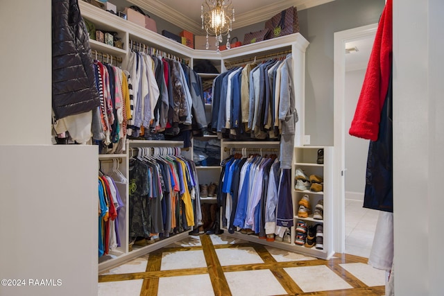 view of walk in closet