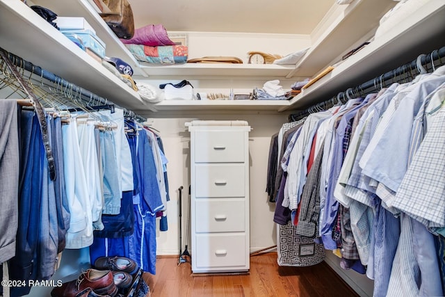 spacious closet featuring light wood-type flooring