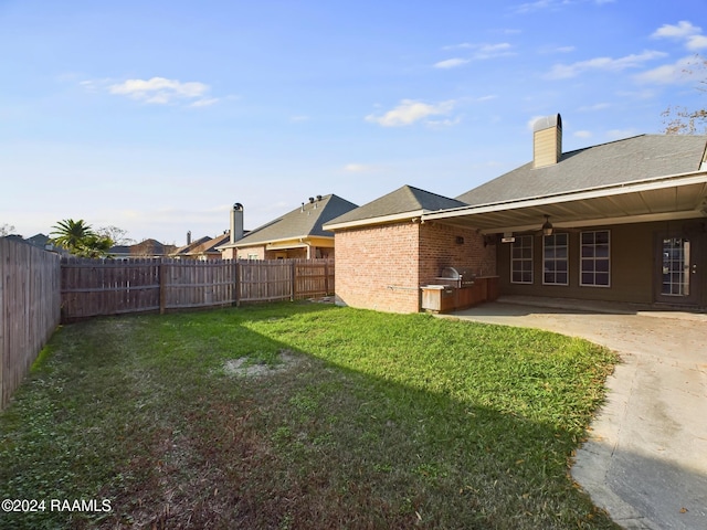 view of yard with a patio