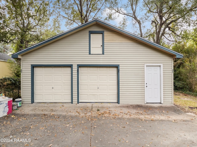 view of garage