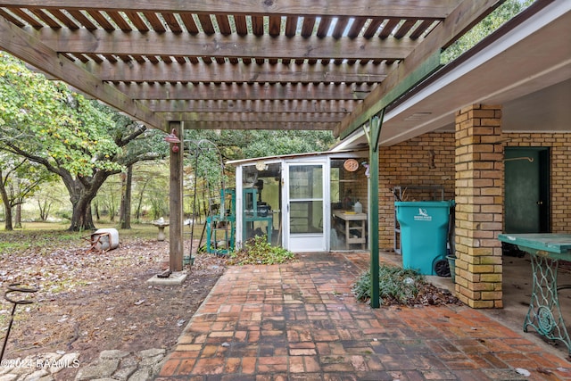 view of patio / terrace with a pergola