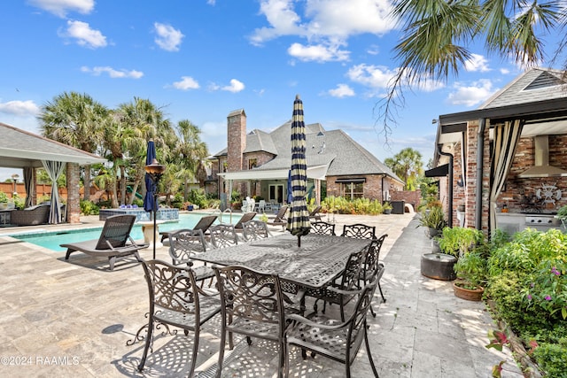 view of patio with area for grilling