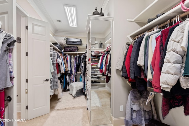 view of walk in closet